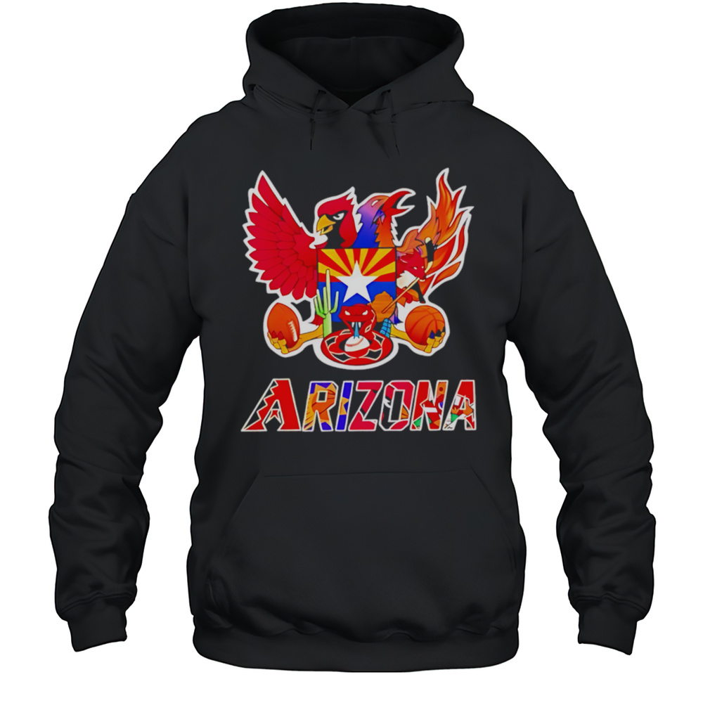 Arizona All Mascots Sports Mashup Logo Shirt Unisex Hoodie
