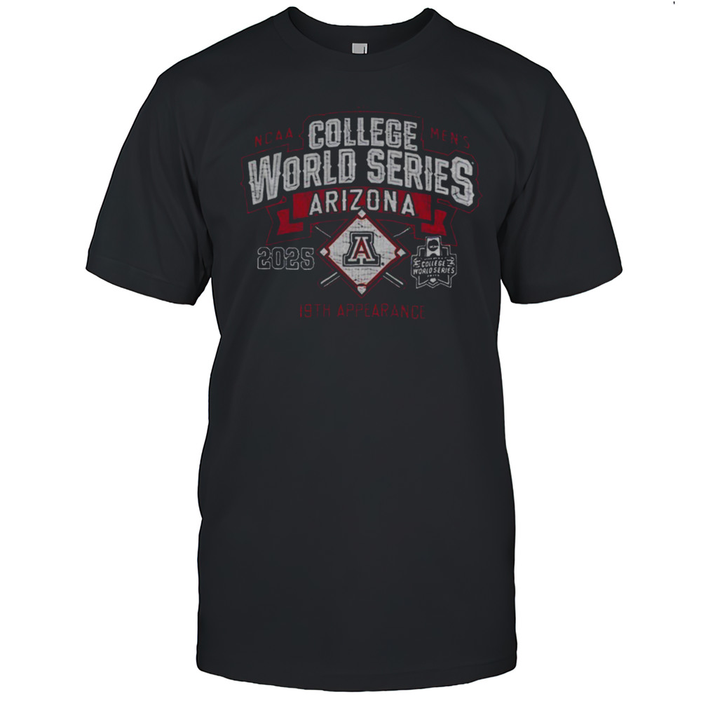 Arizona Wildcats NCAA Mens College World Series Bound 2025 19th Appearance Shirt