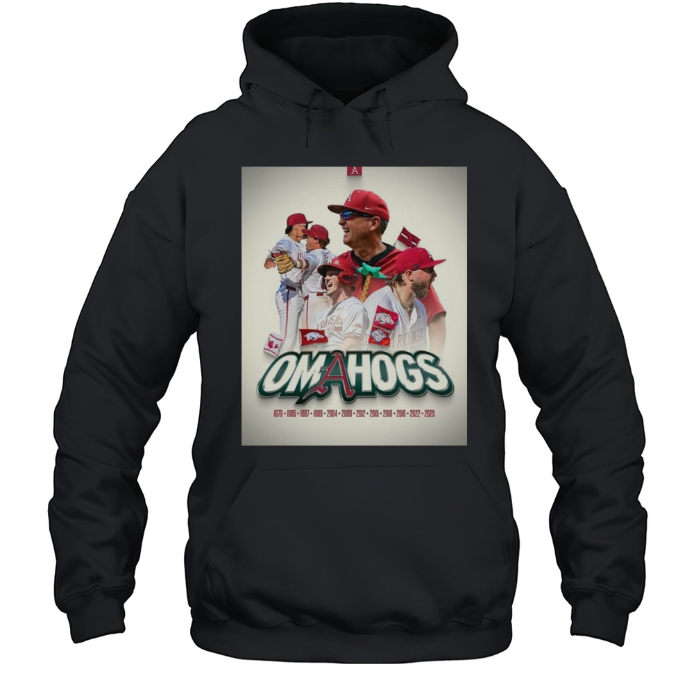 Arkansas Baseball Omahogs 2025 NCAA Super Regional Champions Advance To College World Series Shirt Unisex Hoodie