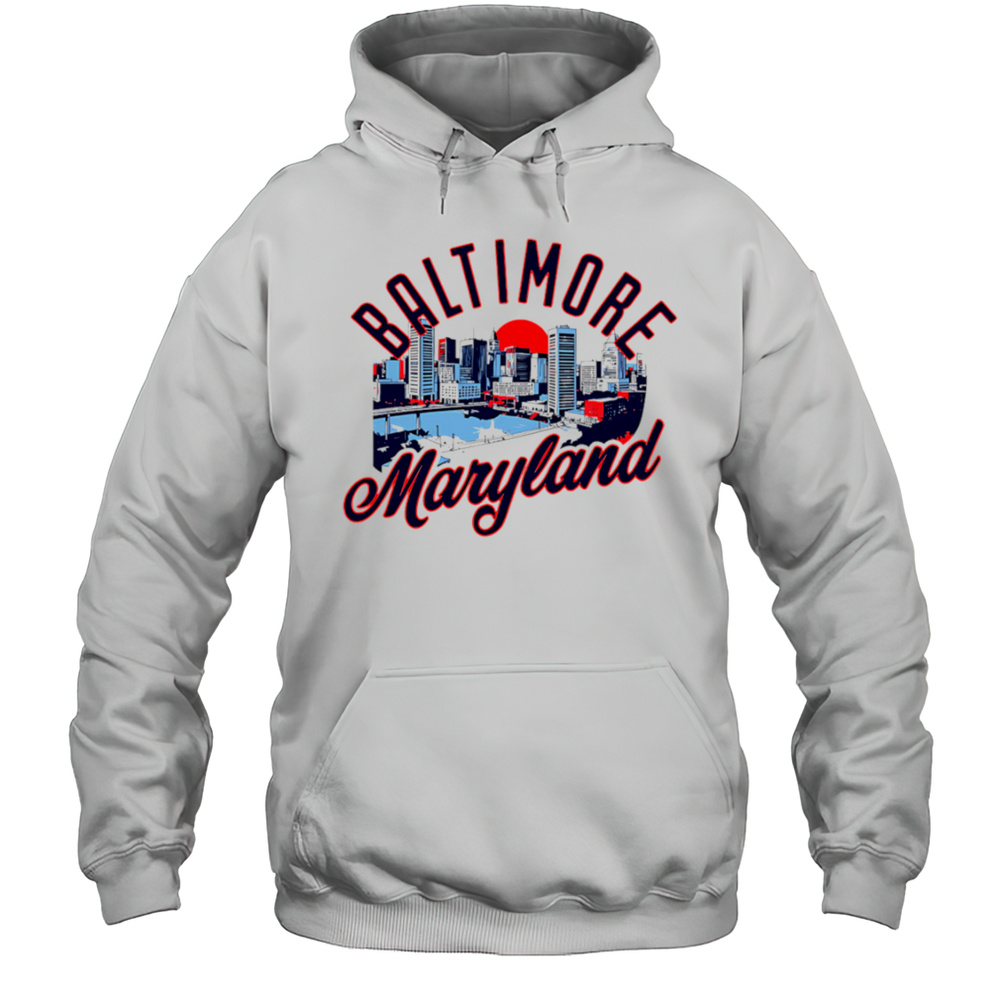 Baltimore Maryland Skyline Sunset Shirt Unisex Hoodie