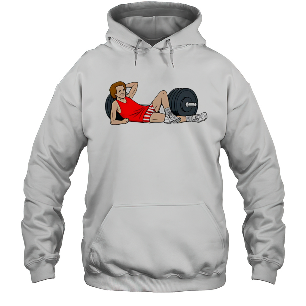Dadman Walking Wearing Richard Simmons Gym Shirt Unisex Hoodie