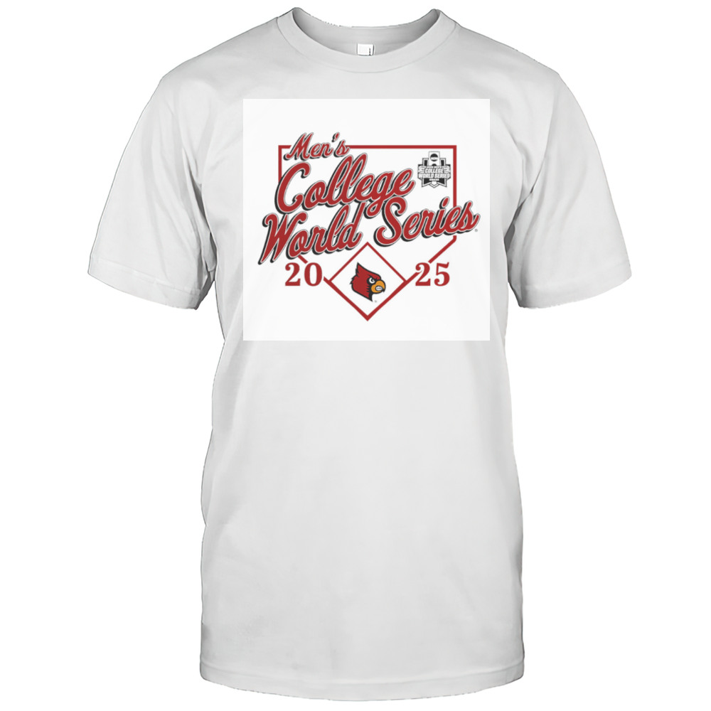 Mens Heather Louisville Cardinals 2025 NCAA Baseball World Series Shirt
