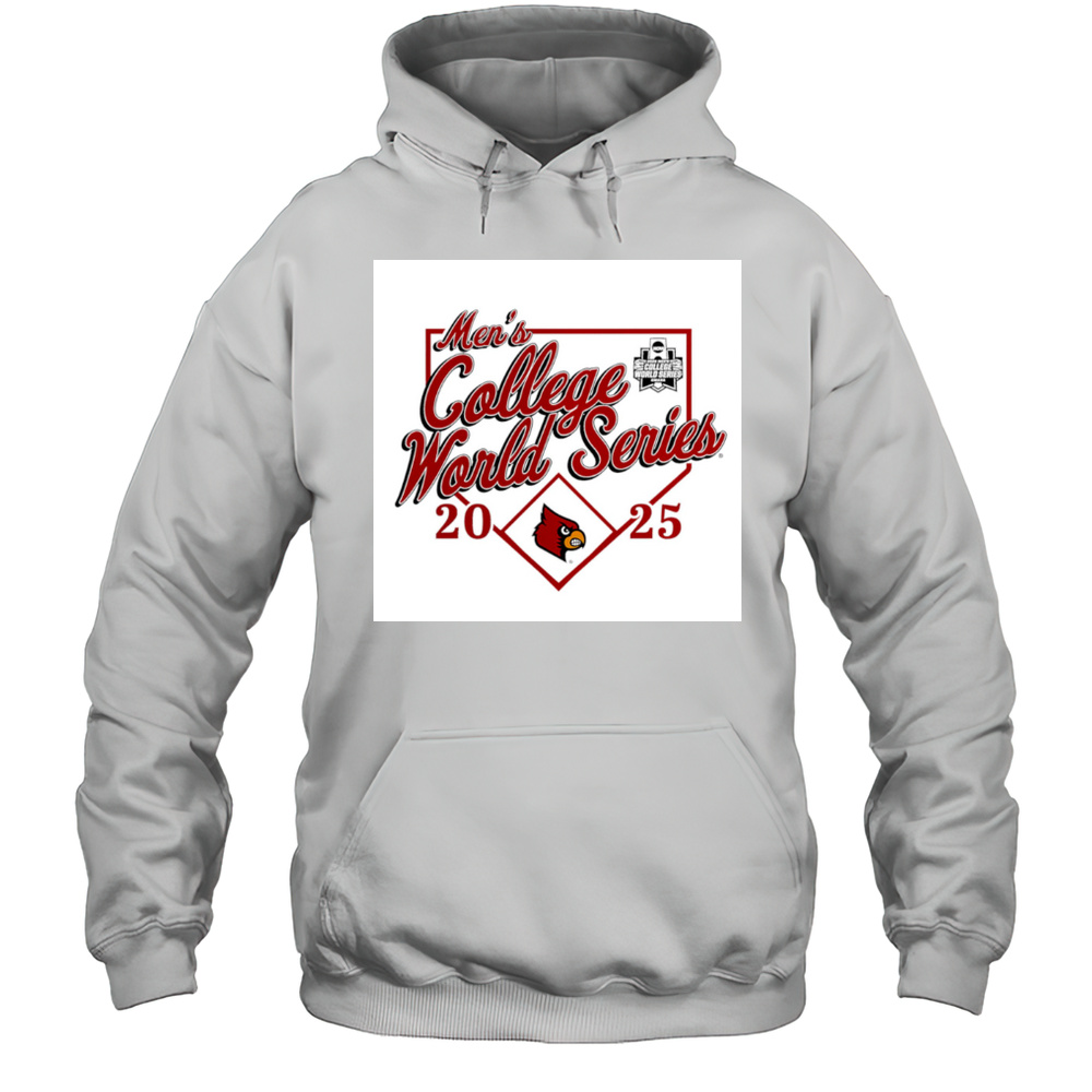 Mens Heather Louisville Cardinals 2025 NCAA Baseball World Series Shirt Unisex Hoodie