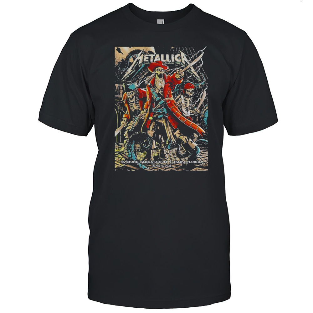Metallica Tampa Florida Two Night Poster M72 Tampa By Andrew Cremeans At Raymond James Stadium On June 6 And 8 2025 Shirt