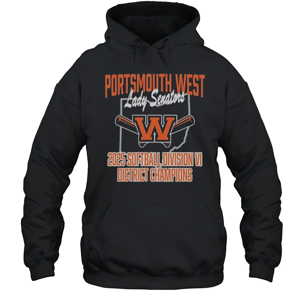Portsmouth West Softball Baseball 2025 District Champion Shirt Unisex Hoodie