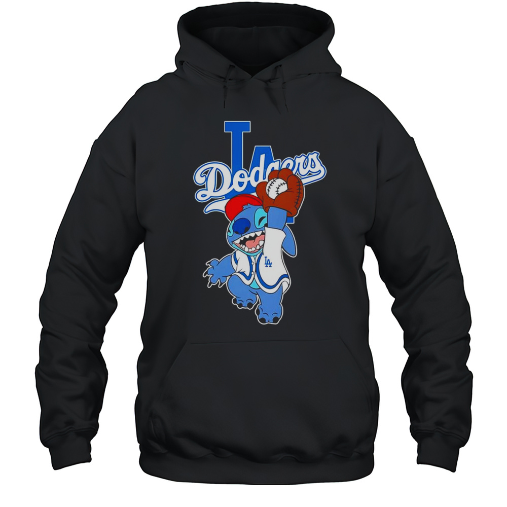 Stitch Play Baseball Los Angeles Dodgers Shirt Unisex Hoodie