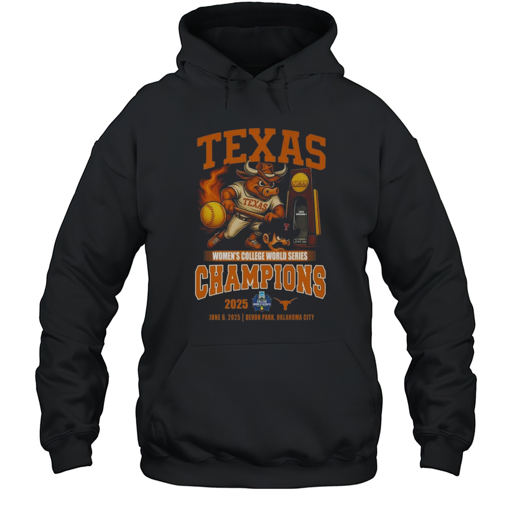 Texas Longhorns Womens College World Series Champions 2025 Mascot NCAA Shirt Unisex Hoodie