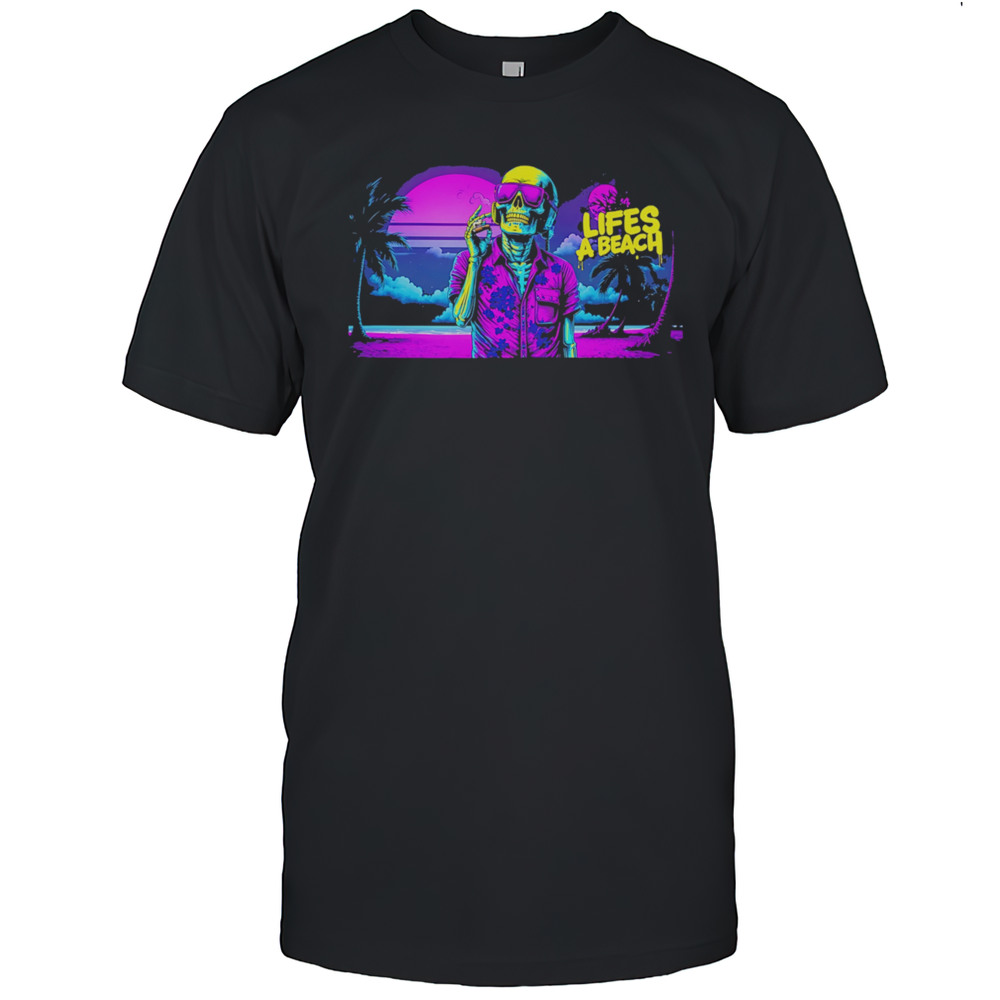 Vibrant Beach Life Skeleton Shirt