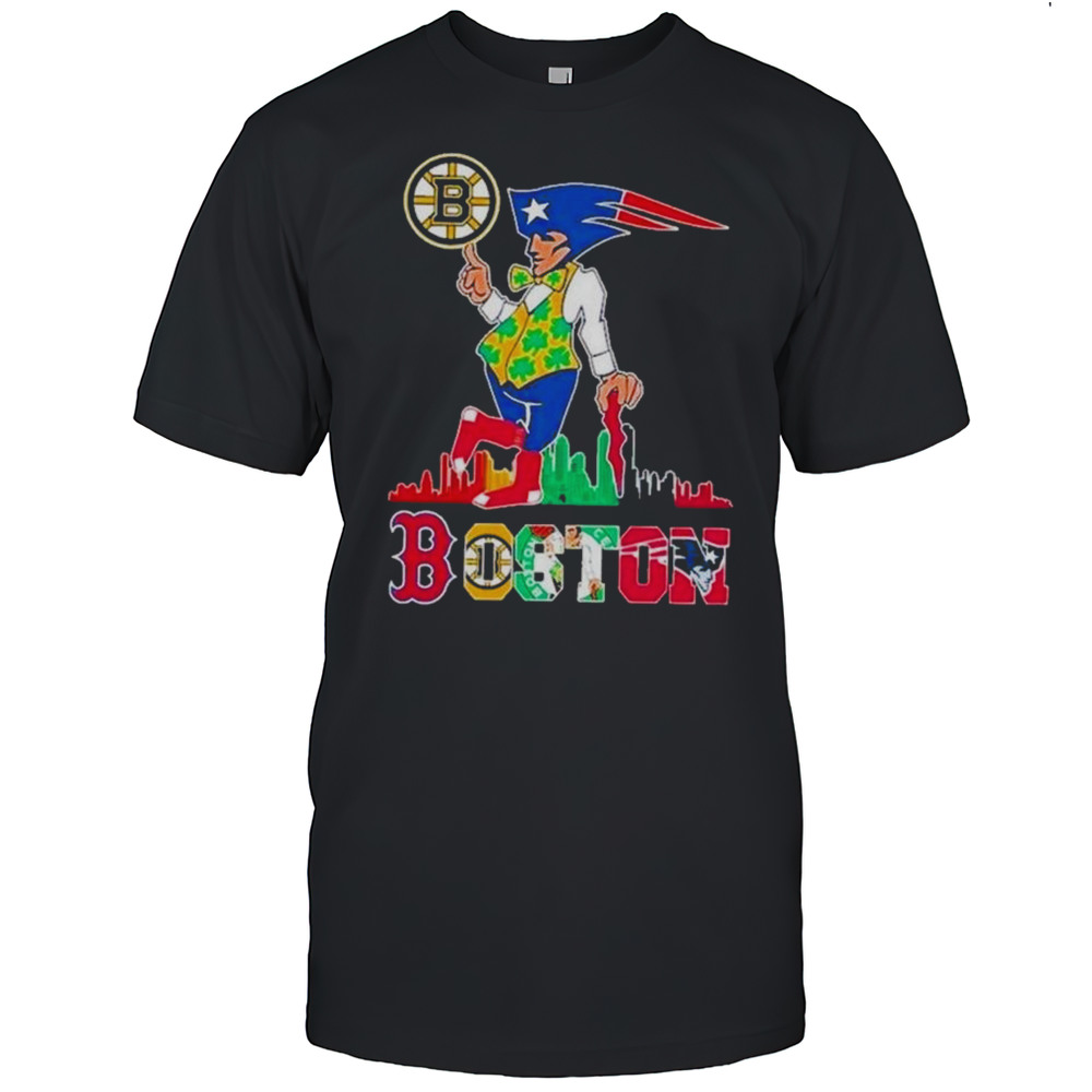 Boston Skyline Retro Sports Teams Logo 2025 Shirt