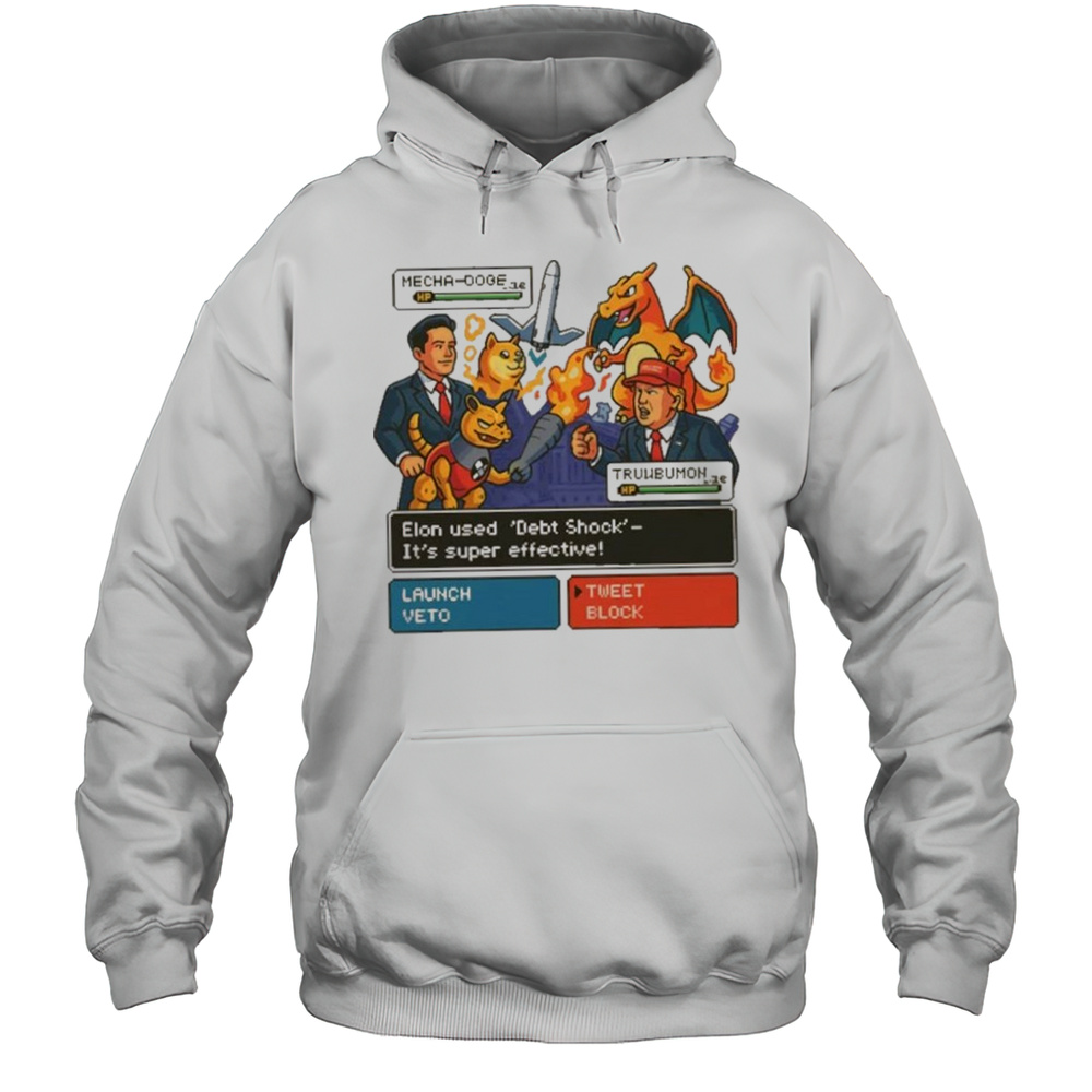 Elon Musk Vs Donald Trump Battle 2025 Pokemon Cover Funny White Shirt Unisex Hoodie