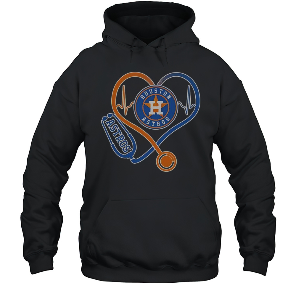 Houston Astros Caring Hearts Nurse Stethoscope T-Shirt Unisex Hoodie