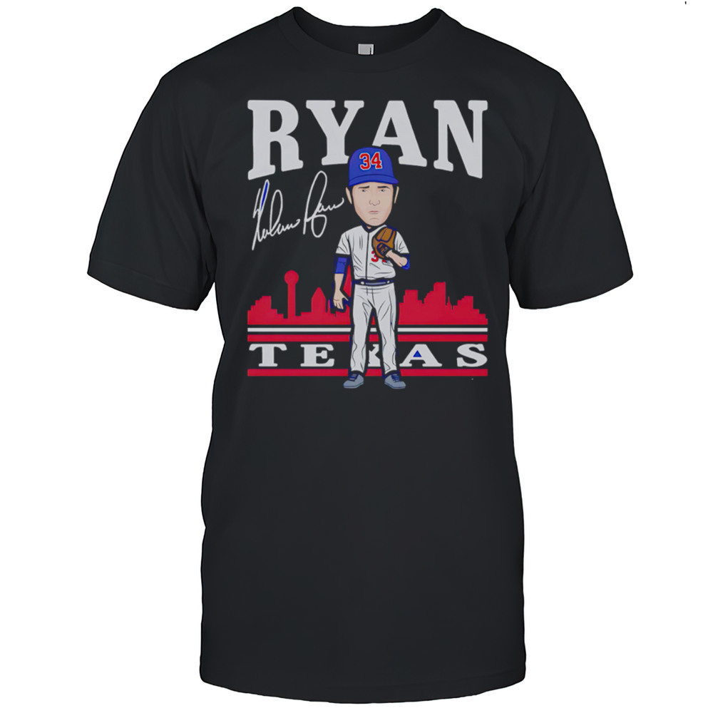 Nolan Ryan Texas Toon Cartoon Signature Shirt