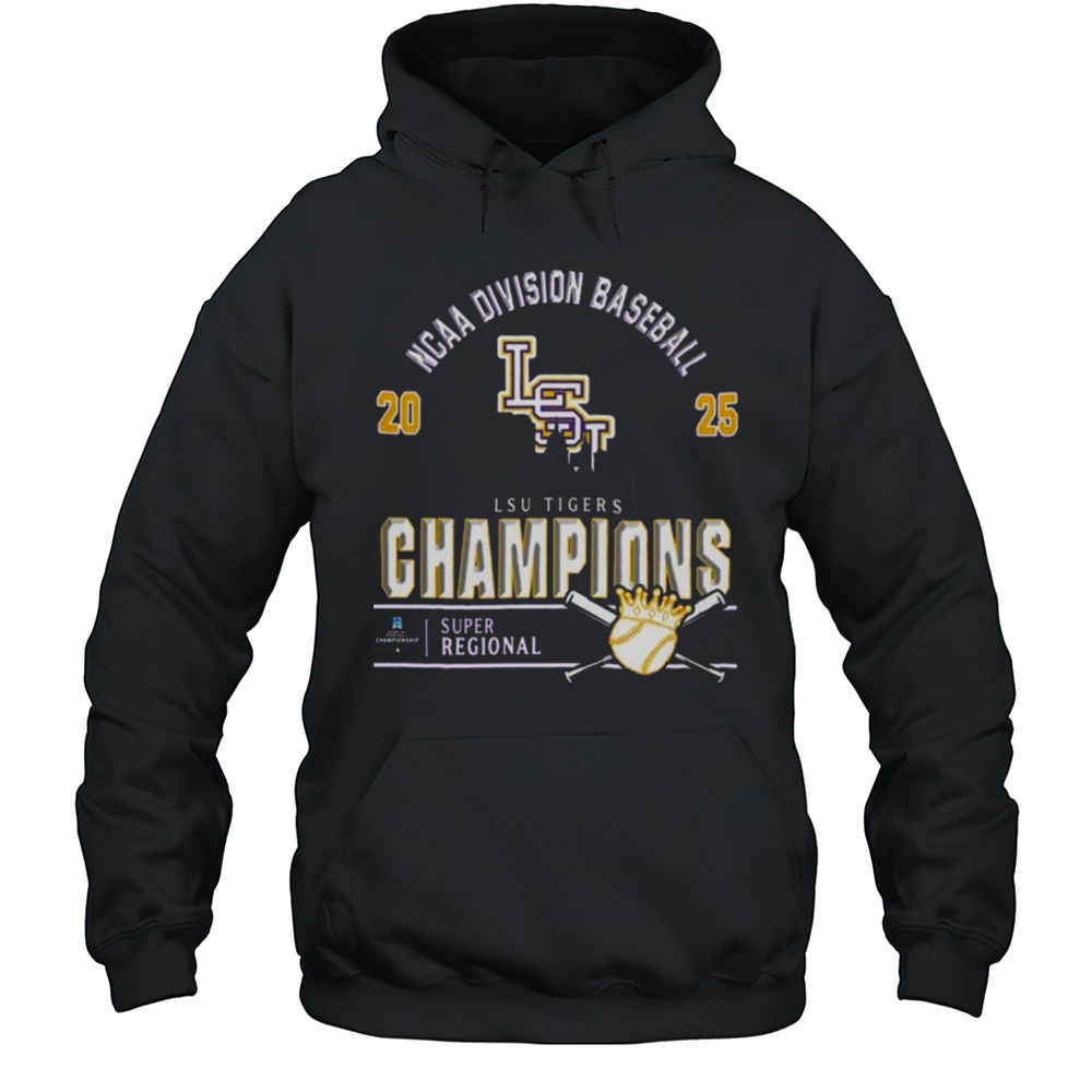 Official Lsu Tigers 2025 NCAA Division Baseball Super Regionals Champions Skyline Shirt Unisex Hoodie