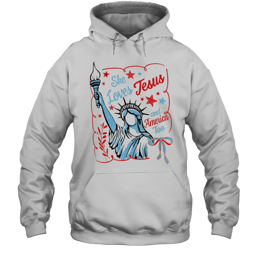 She Loves Jesus And America Too Vintage Shirt Unisex Hoodie