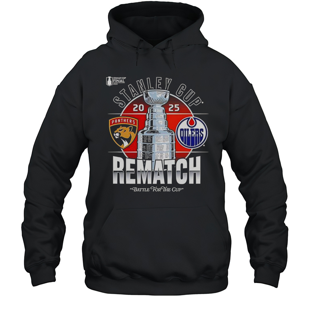 Stanley Cup Final 2025 Florida Panthers Vs Edmonton Oilers Matchup Rematch Logo T-Shirt Unisex Hoodie