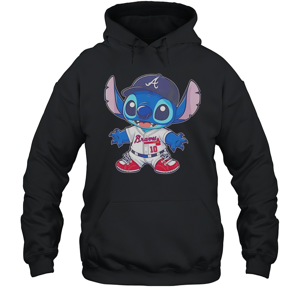 Stitch Atlanta Braves Baseball Shirt Unisex Hoodie