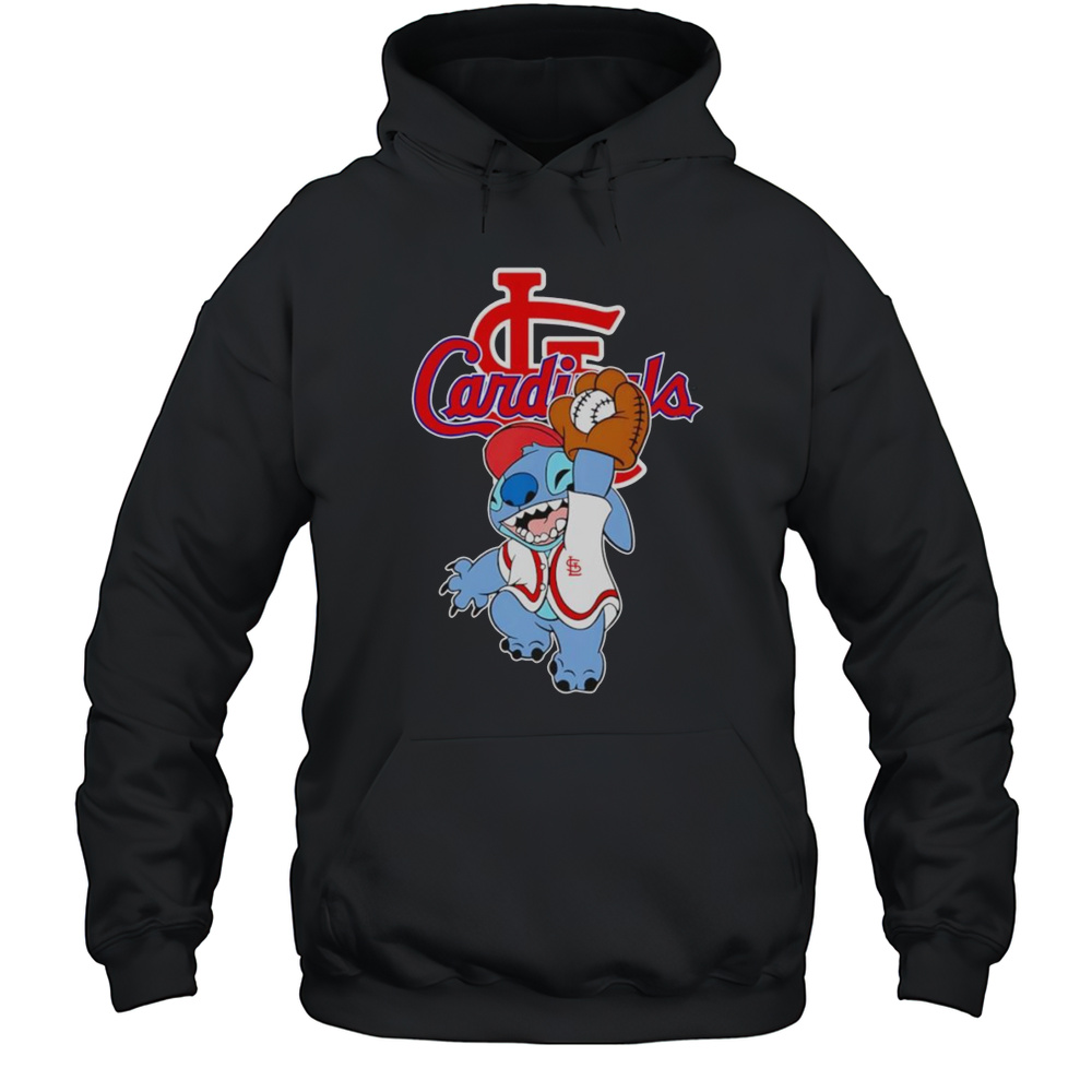 Stitch Play Baseball St Louis Cardinals Shirt Unisex Hoodie