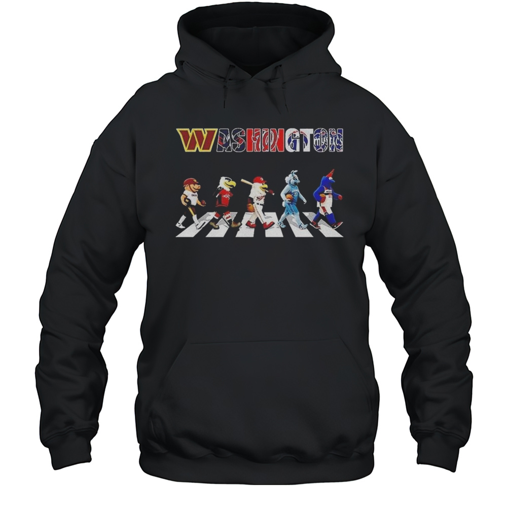 Washington Sports Teams Mascot Abbey Road 2025 Shirt Unisex Hoodie