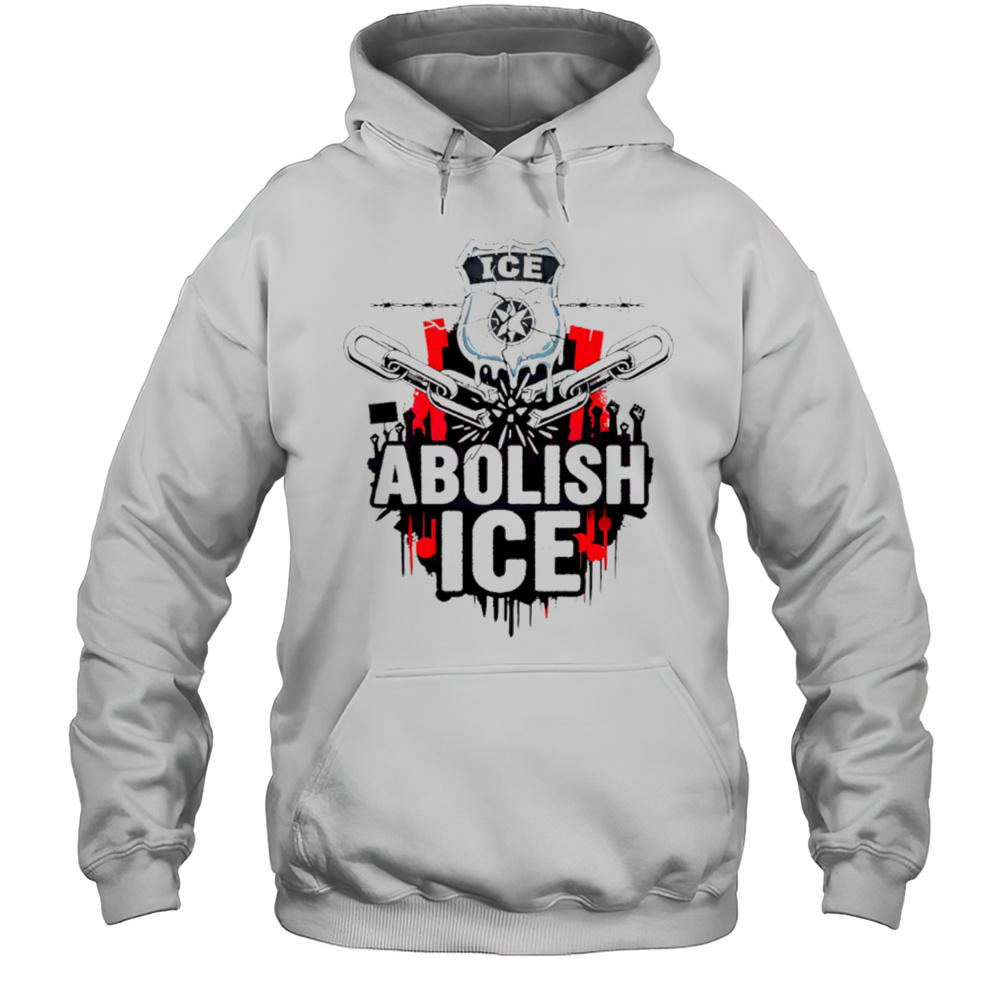 Abolish Ice Protest Graphic Badge Barbed Wire Art Shirt Unisex Hoodie