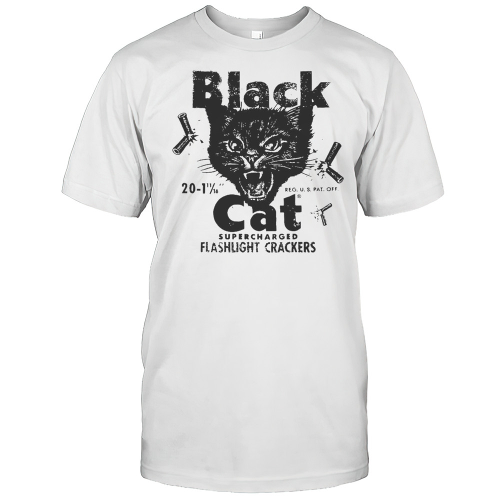 Black Cat Flashlight Crackers Vintage Fireworks Shirt