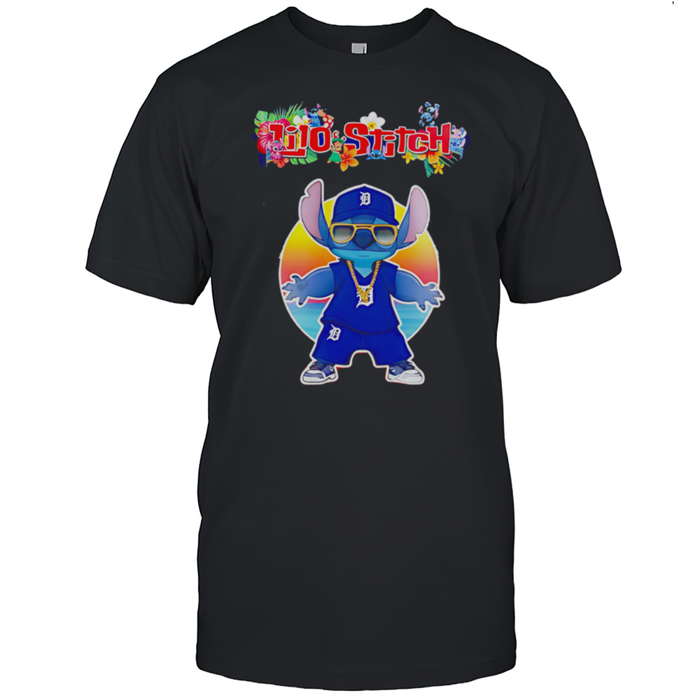Detroit Tigers X Lilo And Stitch Baseball Shirt