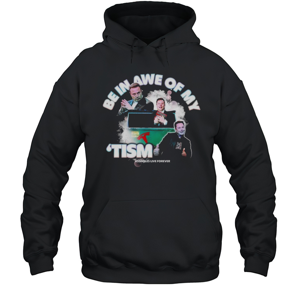 Elon Tism Be In Awe Of My Shirt Unisex Hoodie
