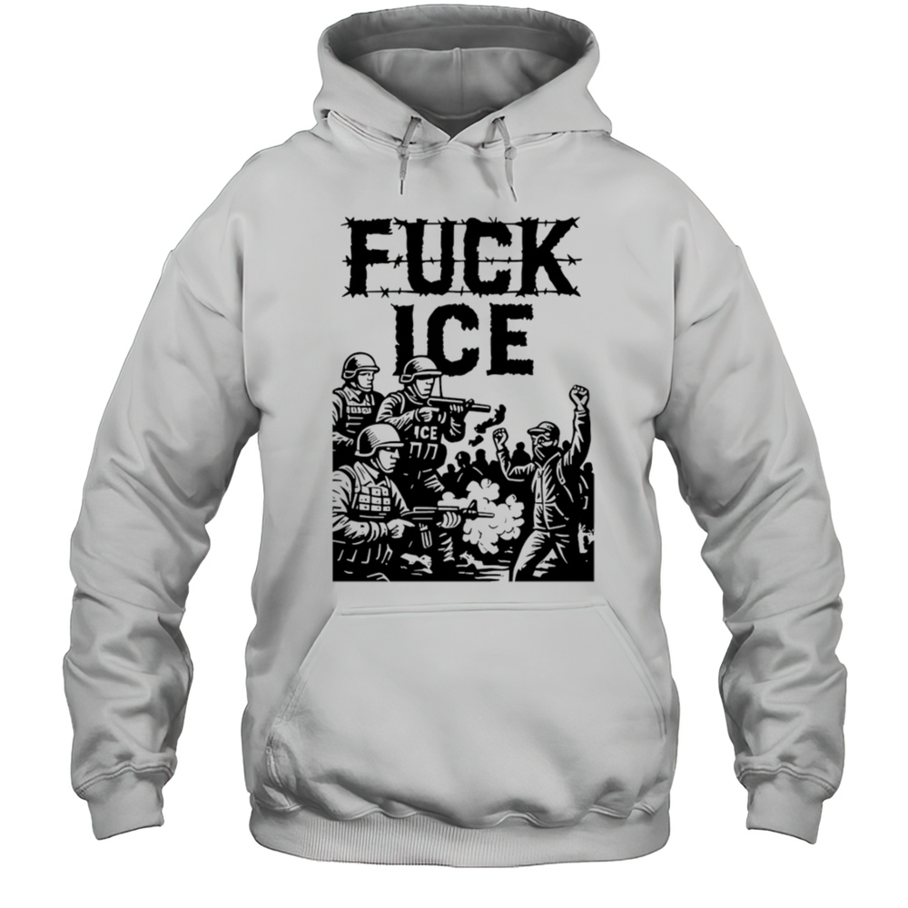 Fuck Ice Barbed Wire Protest Immigration Rights Graphic Shirt Unisex Hoodie