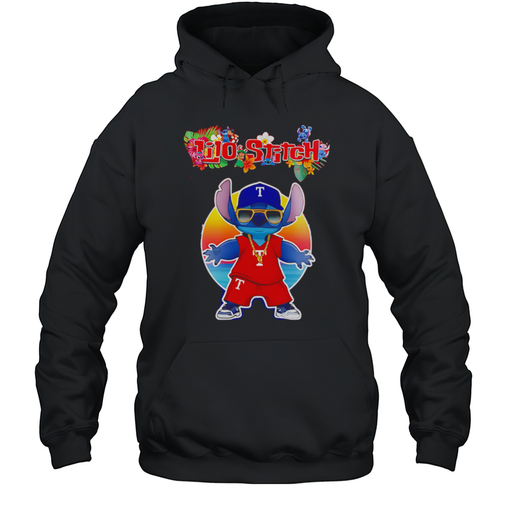 Texas Rangers X Lilo And Stitch Baseball Shirt Unisex Hoodie