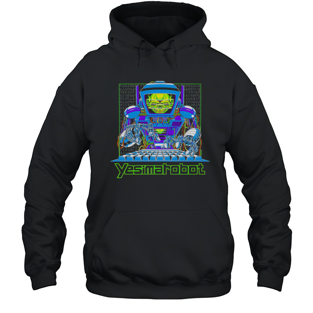 Yesim Robot Neon Shirt Unisex Hoodie