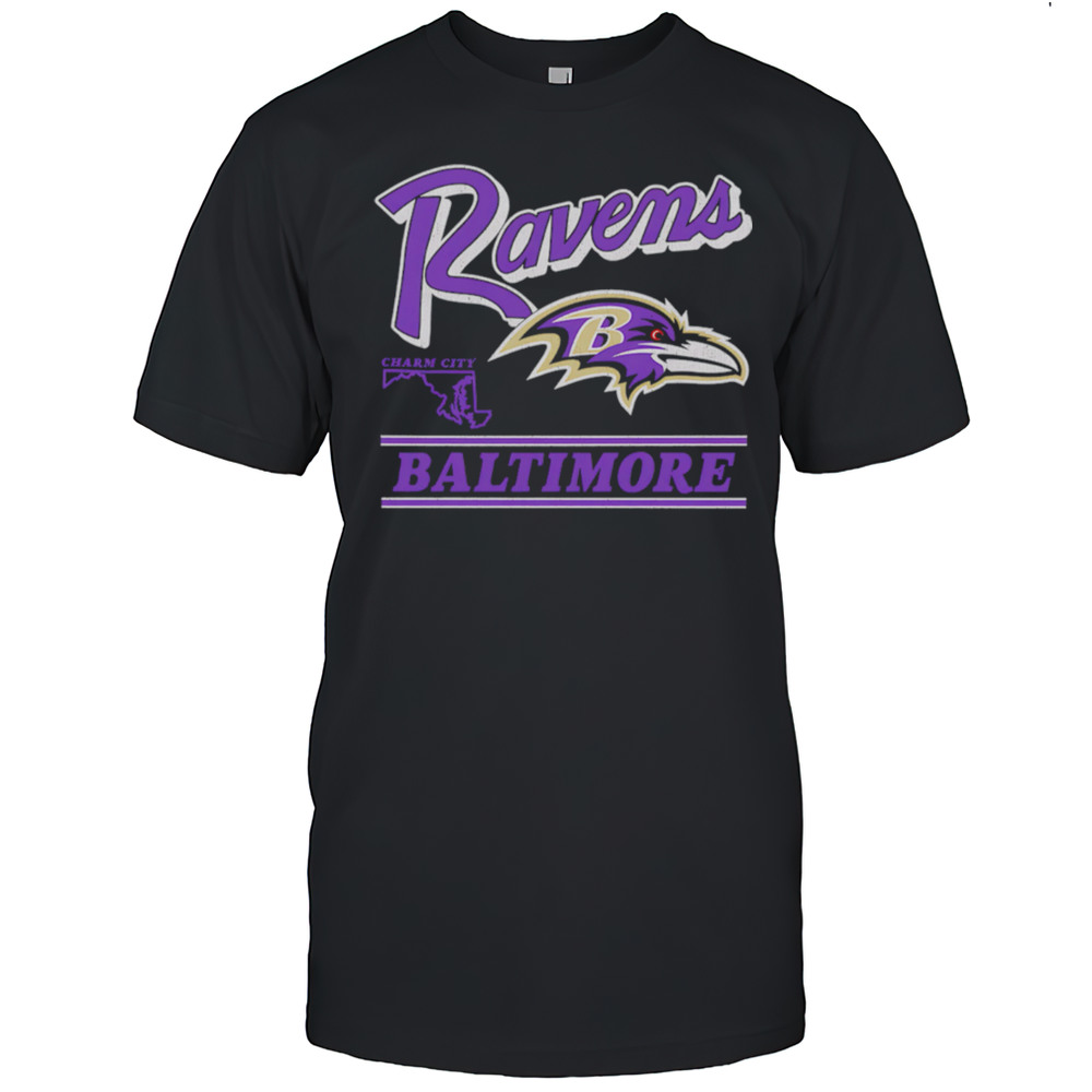 Baltimore Ravens Fly Charm City Retro Shirt