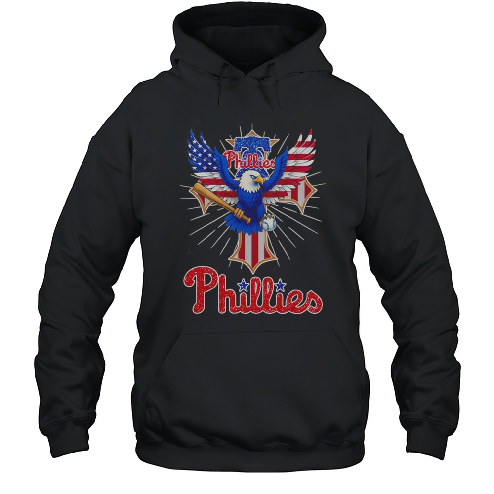 Eagle Baseball Philadelphia Phillies American Flag Shirt Unisex Hoodie