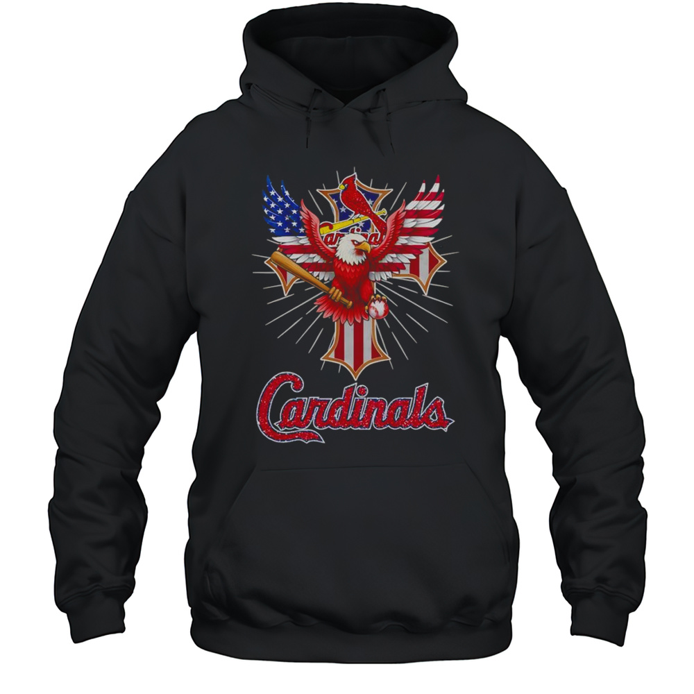 Eagle Baseball St Louis Cardinals American Flag Shirt Unisex Hoodie