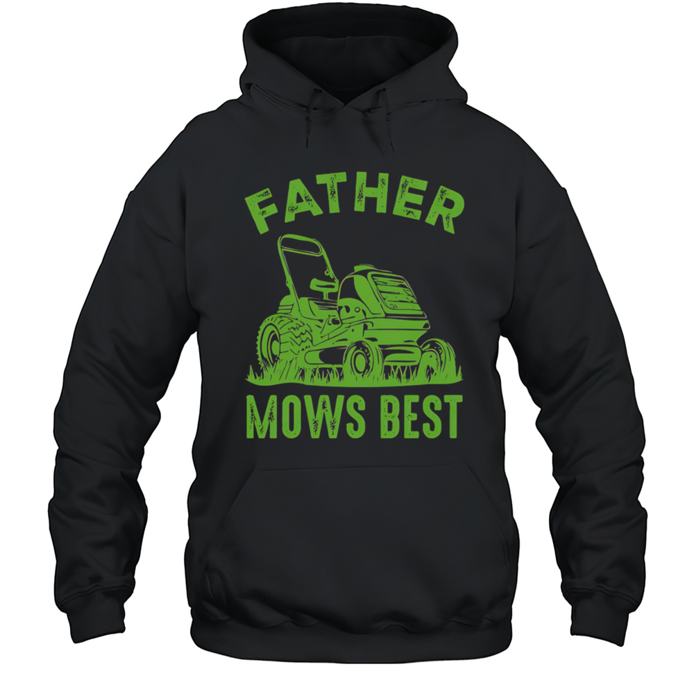 Father Mows Best Retro Shirt Unisex Hoodie