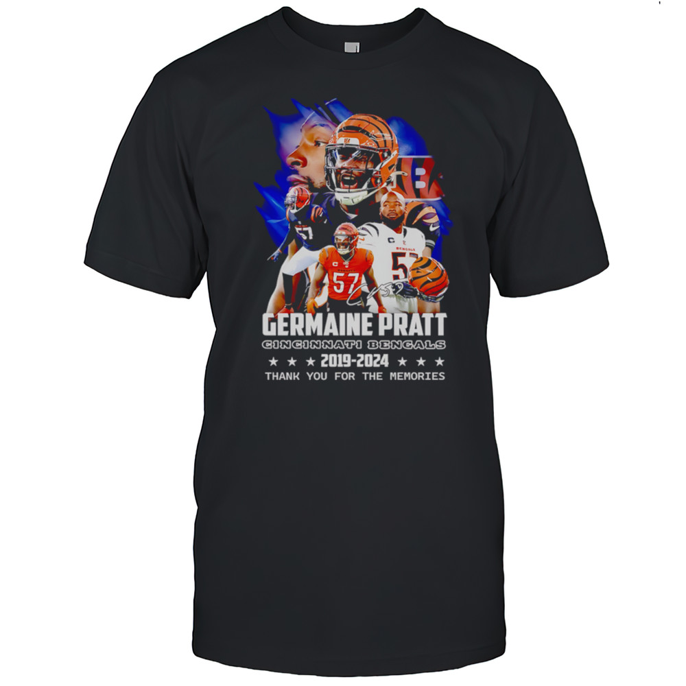 Germaine Pratt Cincinnati Bengals 2019-2024 Signature Thank You For The Memories Shirt