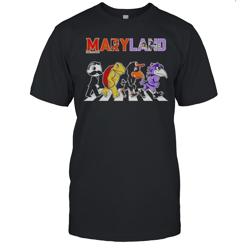 Maryland Sports Team Logo Mascot Abbey Road 2025 Shirt