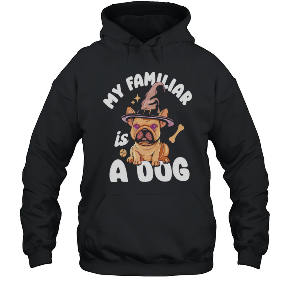 My Familiar Is A Dog Witch Hat Cute Shirt Unisex Hoodie