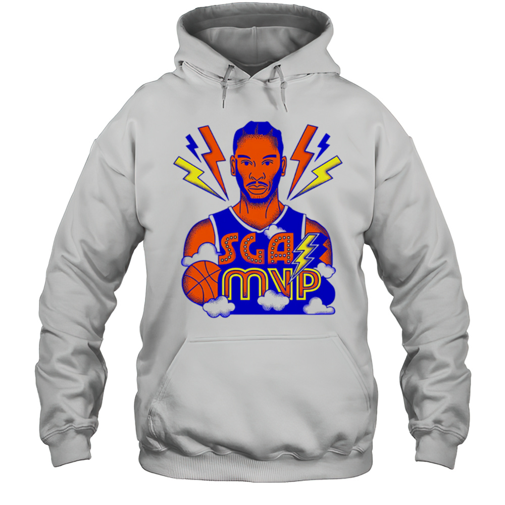 SGA MVP Basketball Thunder Lightning Cartoon Style Graphic Shirt Unisex Hoodie
