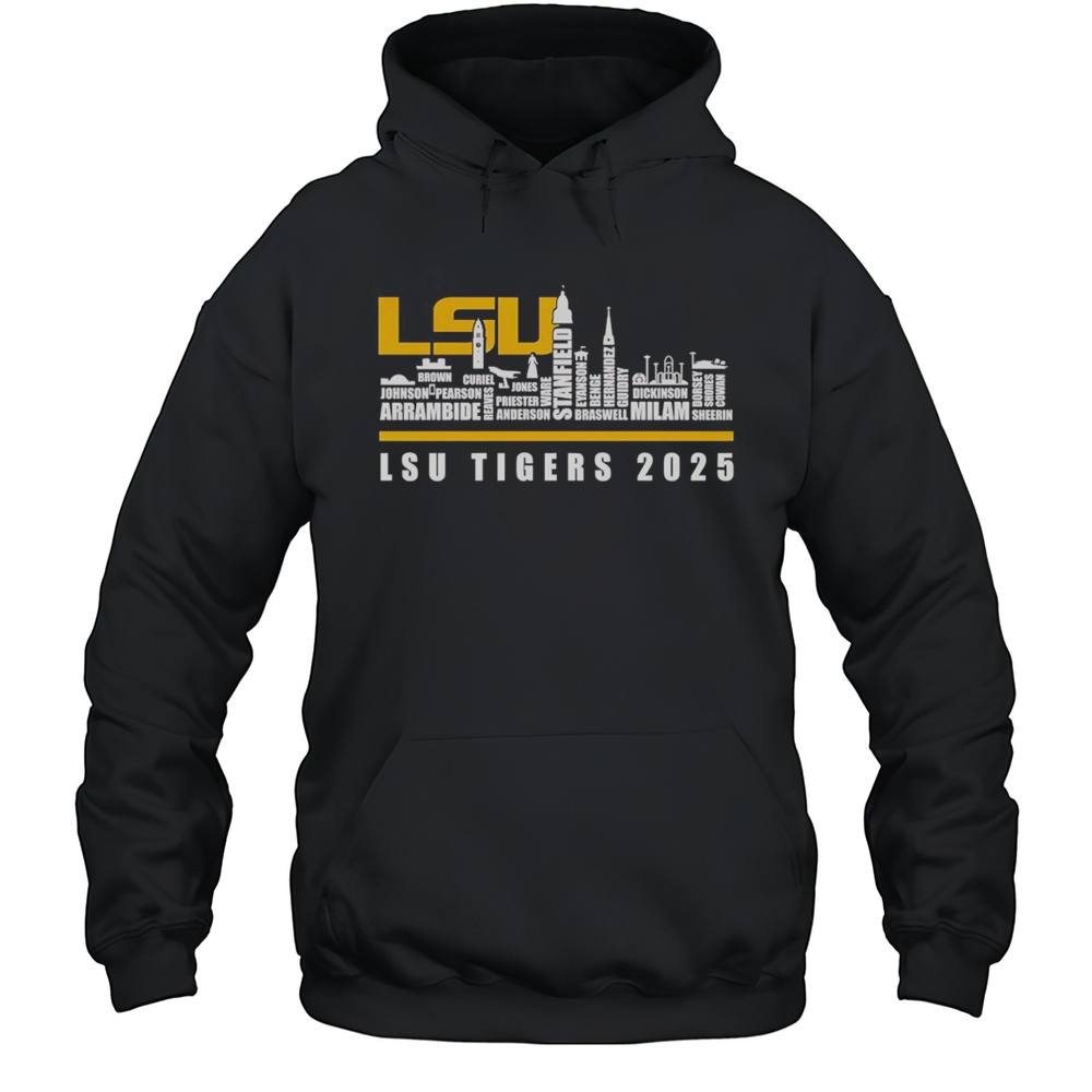Skyline Name LSU Tigers 2025 Shirt Unisex Hoodie