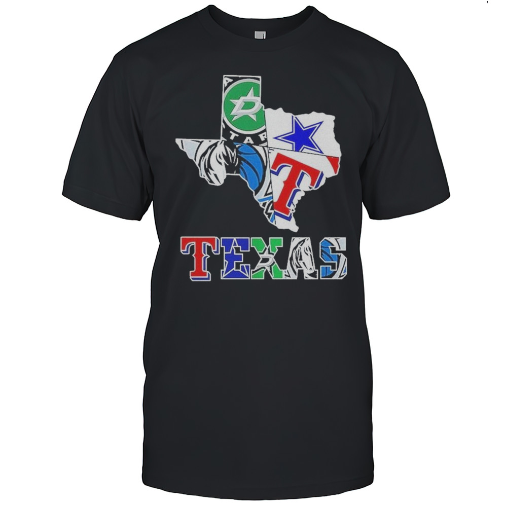 Texas Sports Teams Logo Map 2025 Shirt