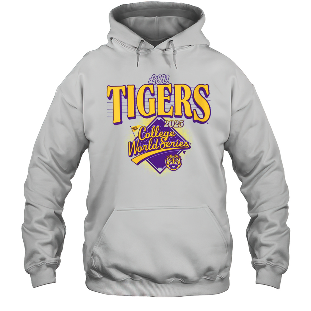 Womens LSU Tigers 2025 College World Series NCAA Baseball V Neck T Shirt Unisex Hoodie