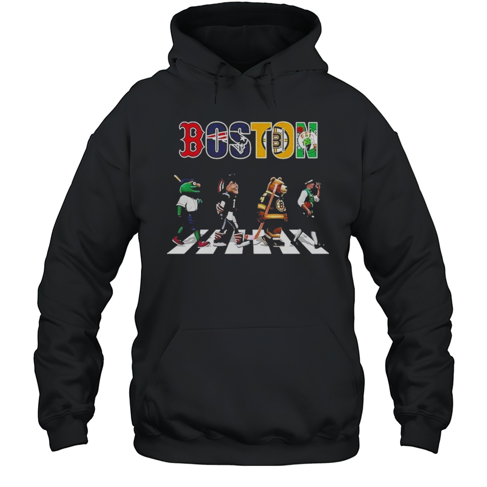 Boston Sports Team Logo Mascot Abbey Road 2025 Shirt Unisex Hoodie