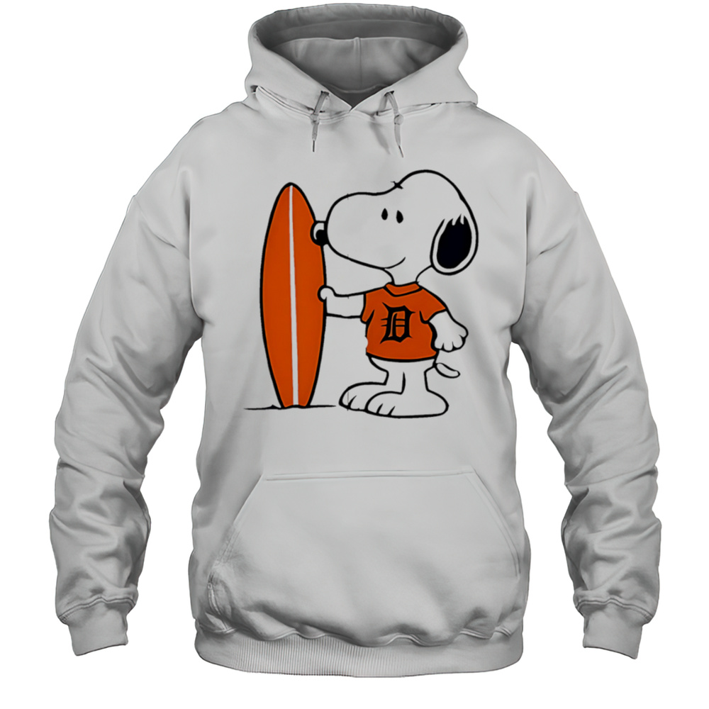 Detroit Tigers Snoopy Surfing Shirt Unisex Hoodie