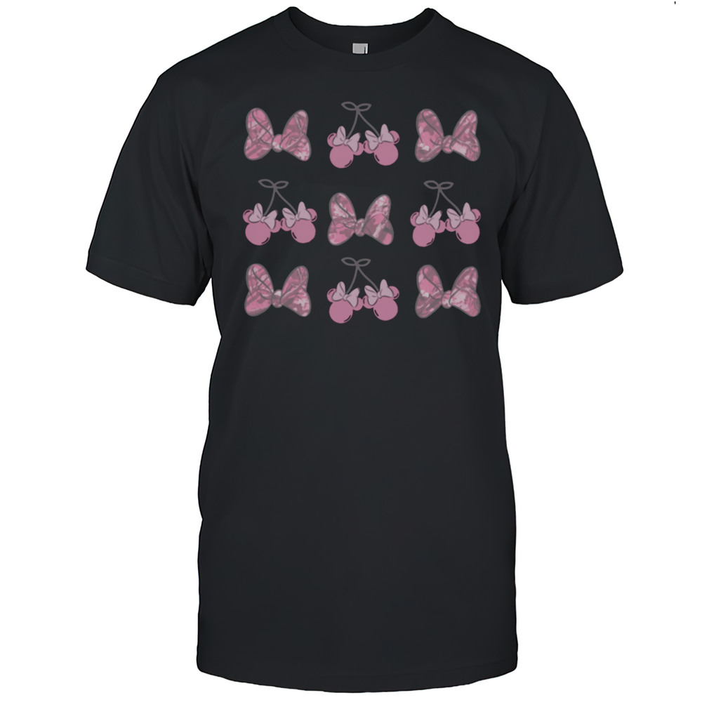 Disney Minnie Mouse Pink Camo Retro Bow Grid Shirt