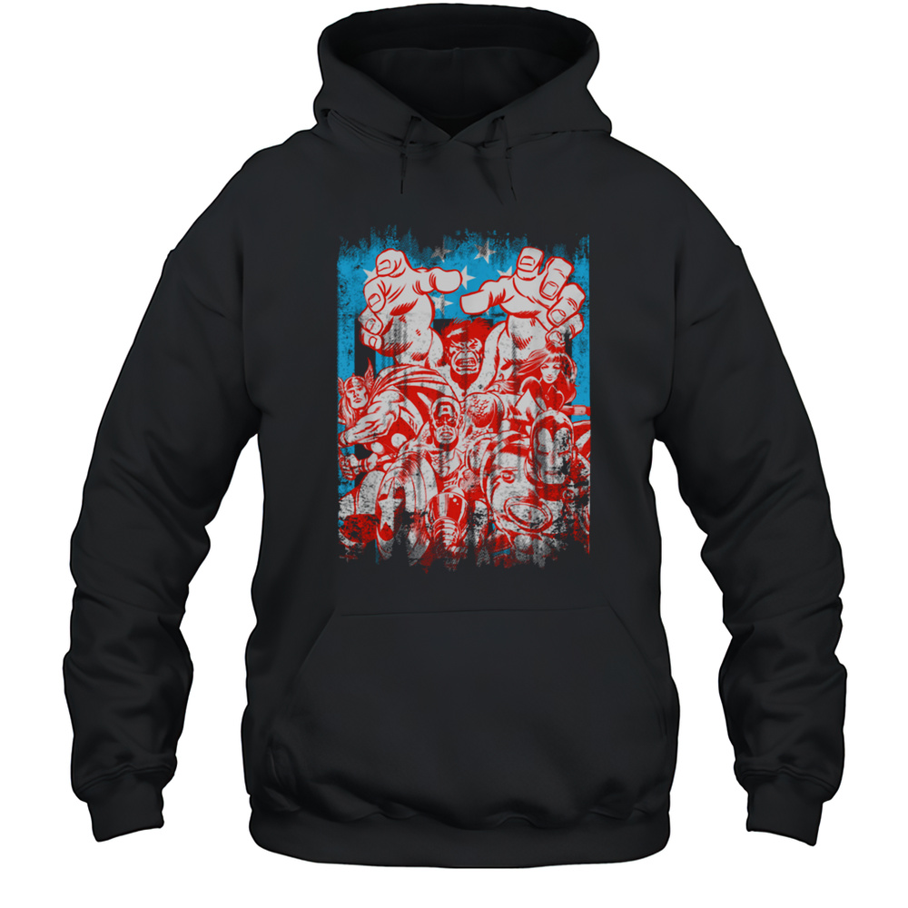 Marvel Comics Retro Classic 4th Of July Distressed Poster T Shirt Unisex Hoodie