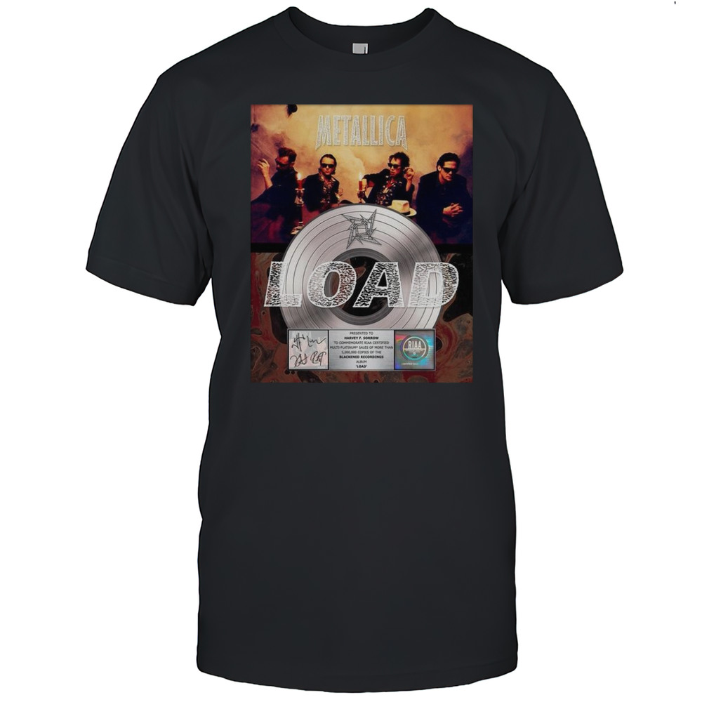 Metallica Load Platinum Award Plaque Signed Shirt