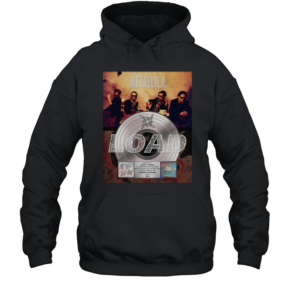 Metallica Load Platinum Award Plaque Signed Shirt Unisex Hoodie