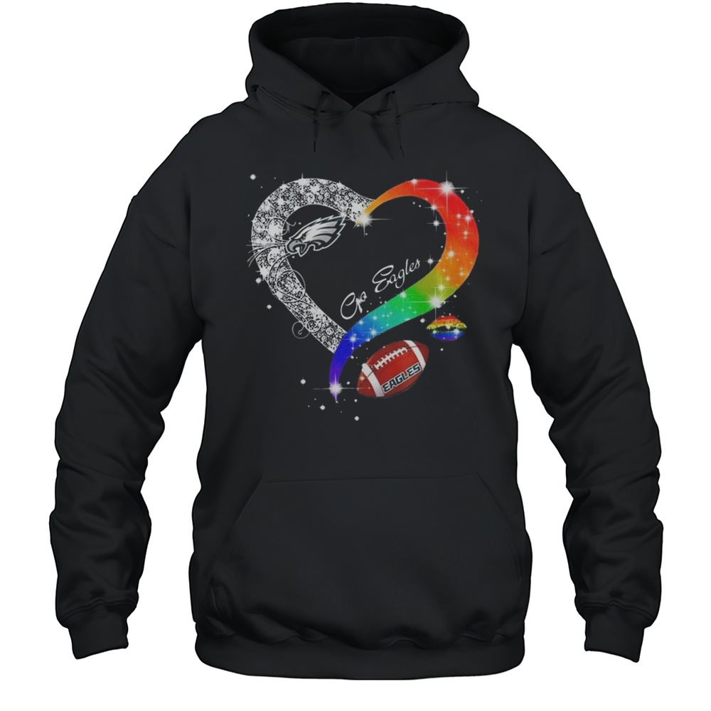 Philadelphia Eagles 2025 LGBT Pride Day Go Eagles Vintage Shirt Unisex Hoodie