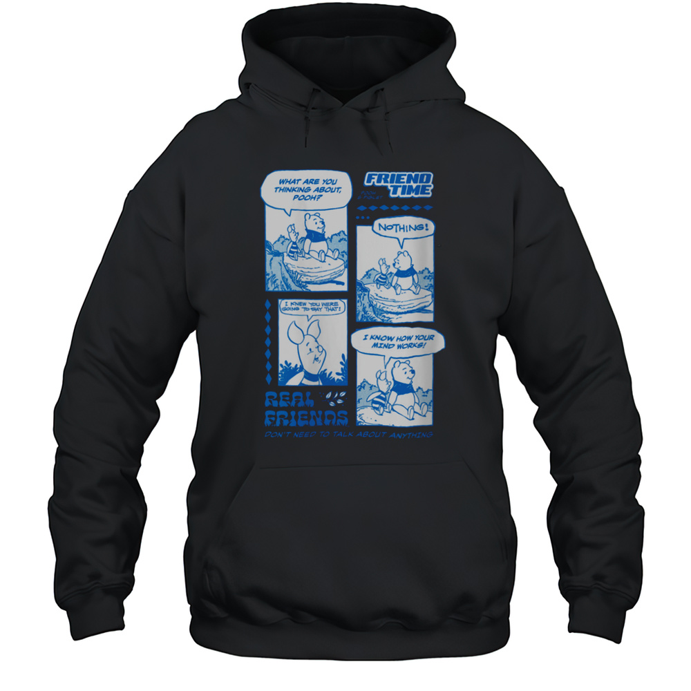 Womens Disney Winnie The Pooh Real Friends Talk About Nothing Retro Shirt Unisex Hoodie