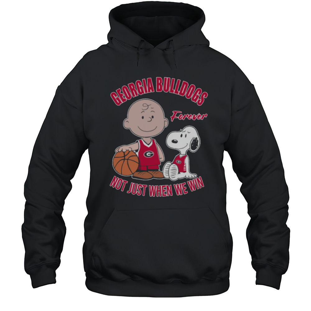 Charlie Brown And Snoopy Georgia Bulldogs Forever Not Just When We Win Shirt Unisex Hoodie