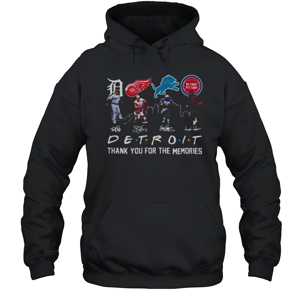 Detroit Team Sport Signature Thank You For The Memories T Shirt Unisex Hoodie